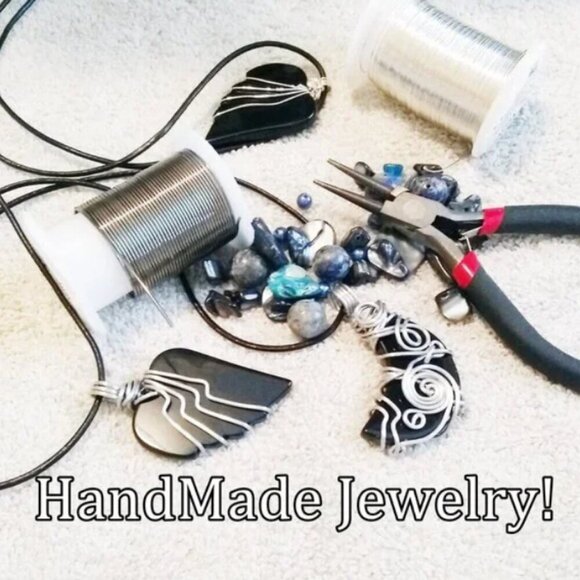 Snowflake Obsidian Stone Medallion Necklace & 24" Gunmetal Black Chain ~ Unisex - Picture 8 of 11